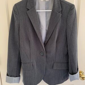 Papaya Gray One-Button Blazer